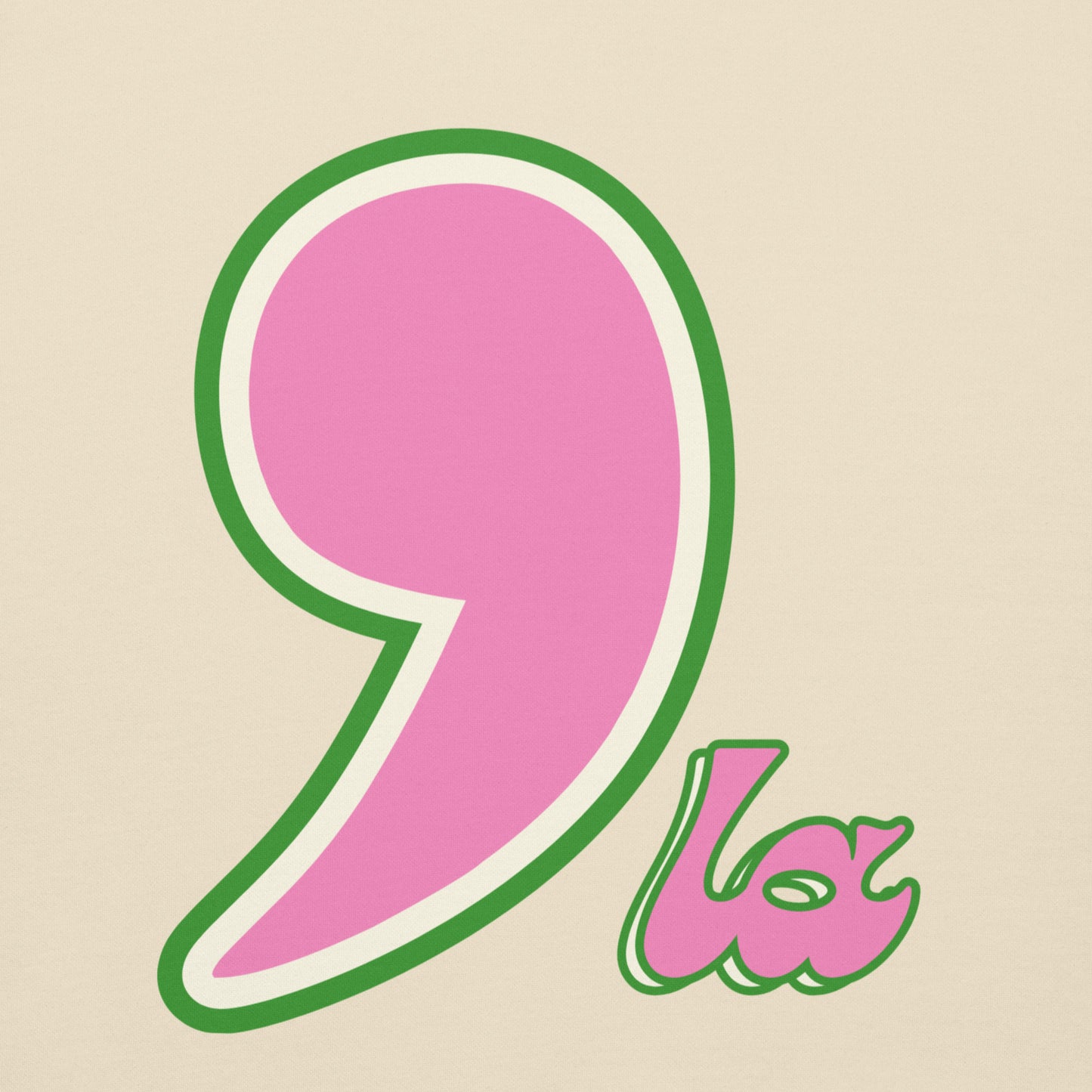 Comma'la Hoodie (Pink & Green)