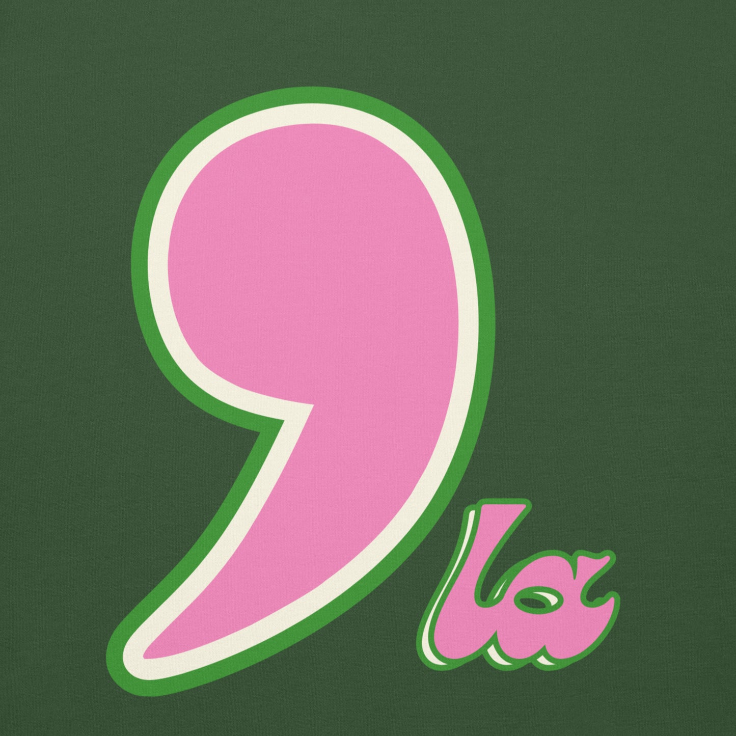 Comma'la Hoodie (Pink & Green)