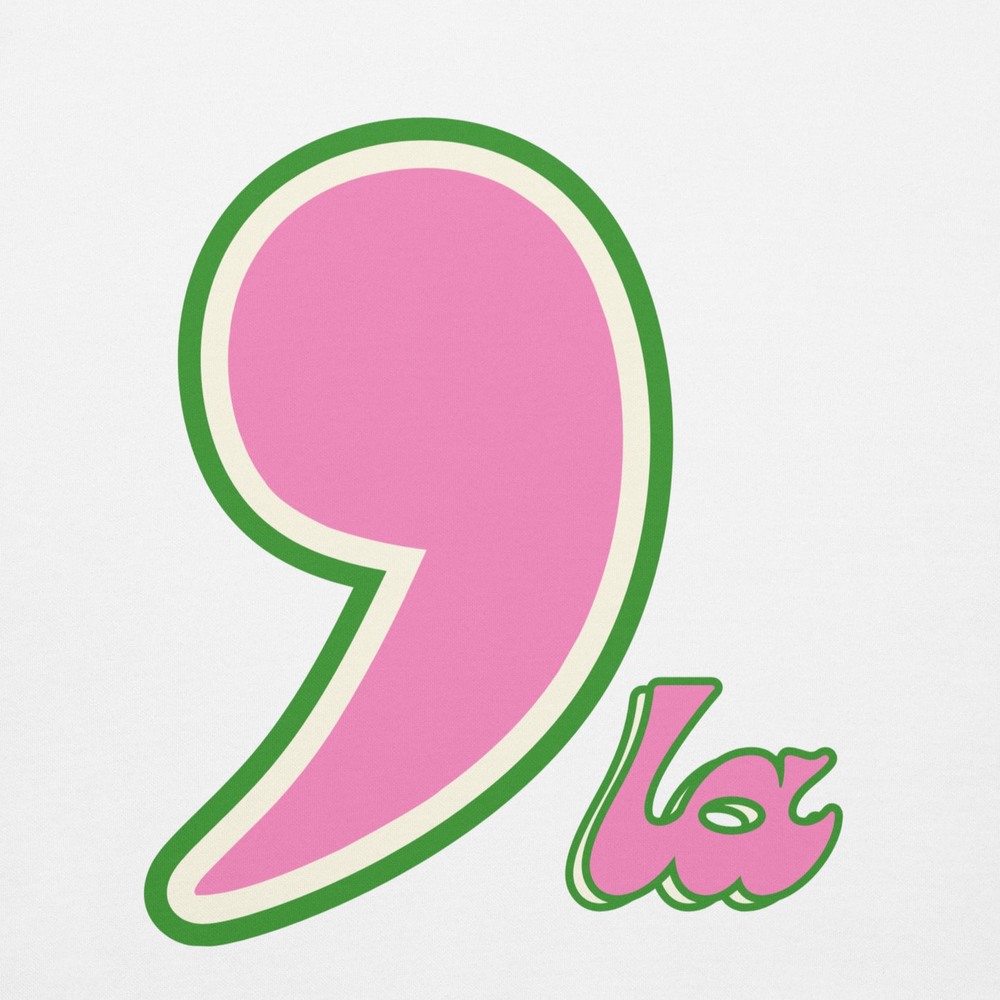 Comma'la Hoodie (Pink & Green)